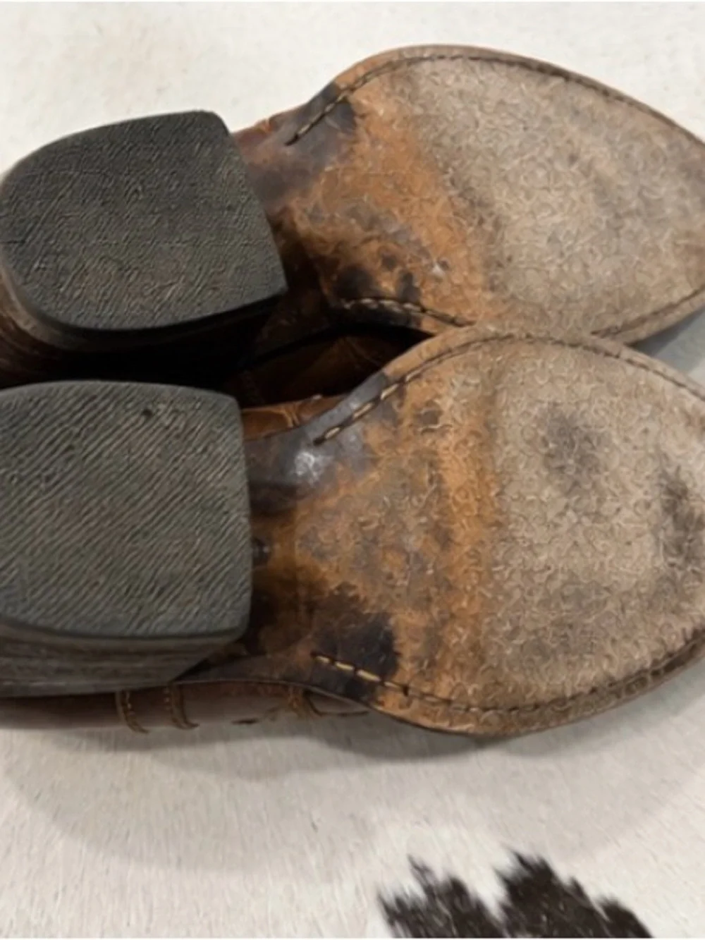 Ariat Brown Leather Cutout Western Booties